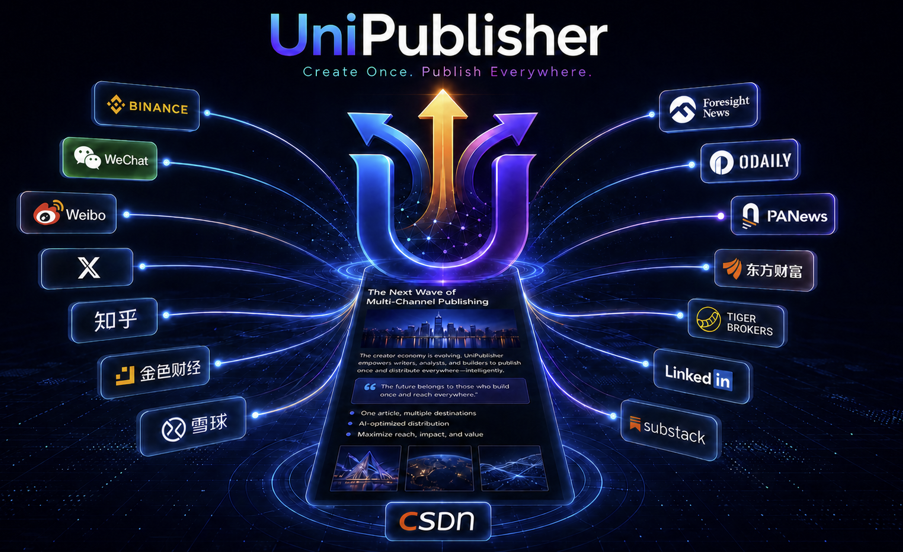 UniPublisher 全网多平台分发生态拓扑图 (Create Once, Publish Everywhere)